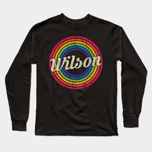 Wilson - Retro Rainbow Faded-Style Long Sleeve T-Shirt by MaydenArt